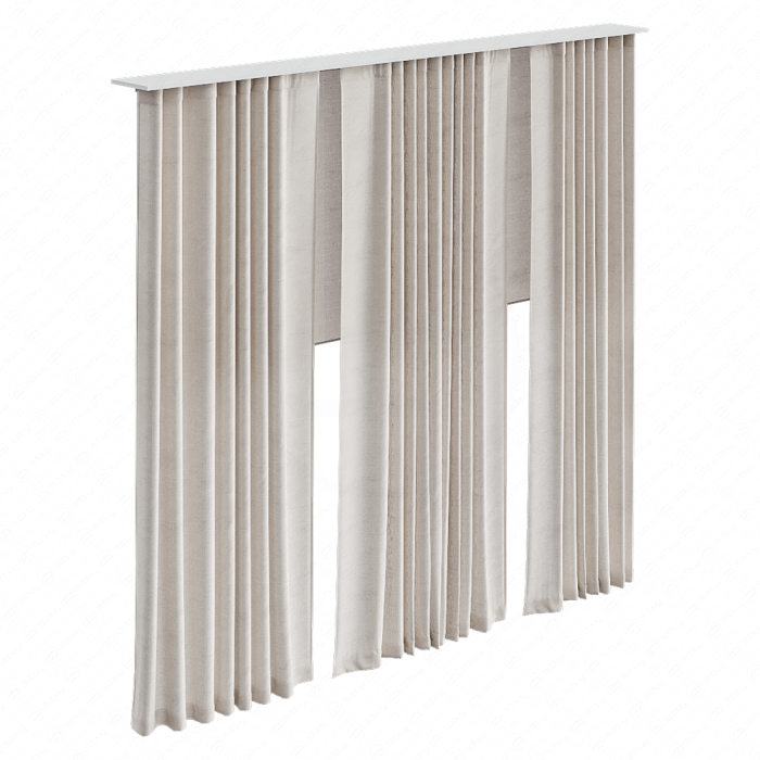 Шторы бежевые полупрозрачные