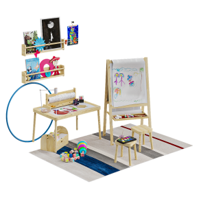 Kids' easel and IKEA decor