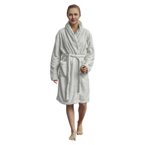 A girl in a bathrobe, a bathrobe in four colors.