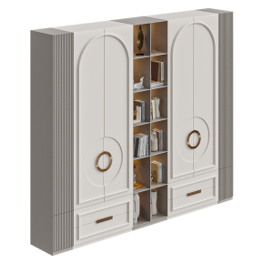 Neoclassical wall unit for clothes and decor