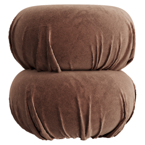 Пуф Ruched Dark Beige Velvet