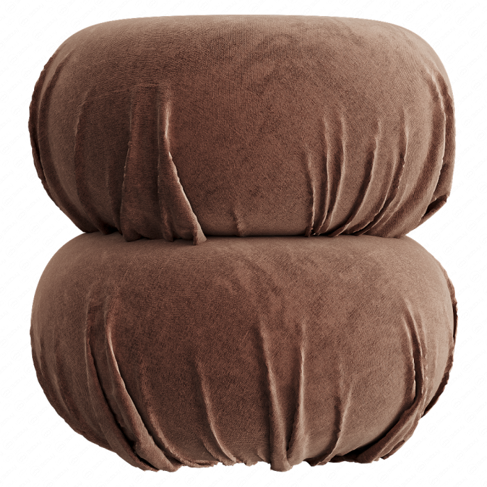 Пуф Ruched Dark Beige Velvet Пуф Ruched Dark Beige Velvet