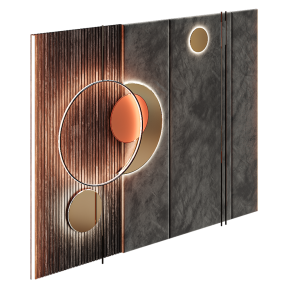 Soft-touch black decorative panel with backlighting.