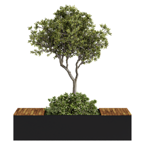 Urban Furniture / Architecture Bench with Plants- Set 23