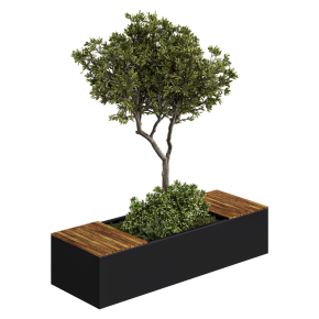 Urban Furniture / Architecture Bench with Plants- Set 23