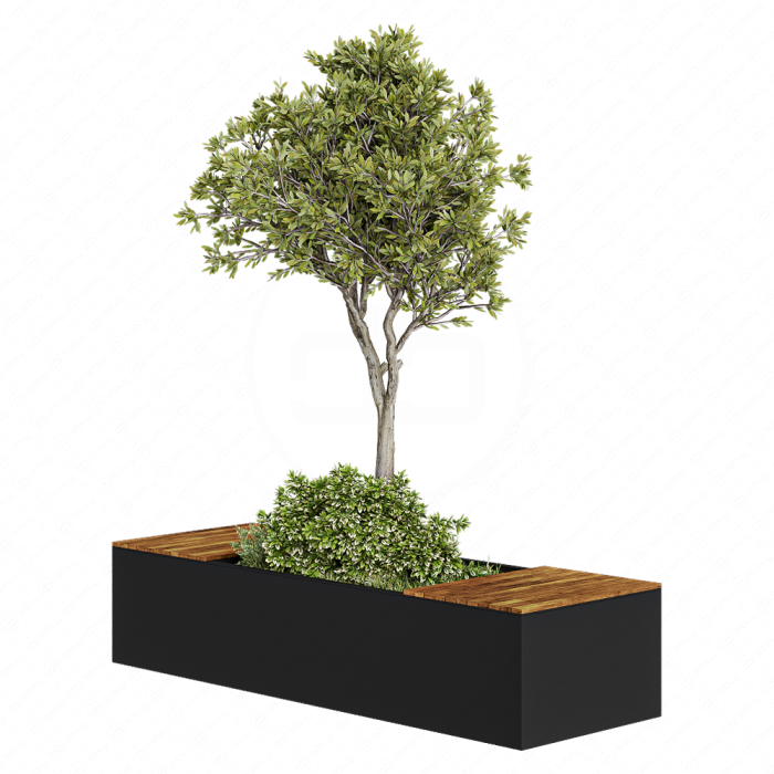 Urban Furniture / Architecture Bench with Plants- Set 23