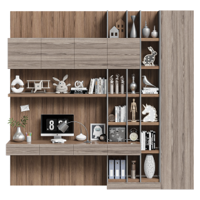 A wall unit with a built‑in desk for a children's room.
