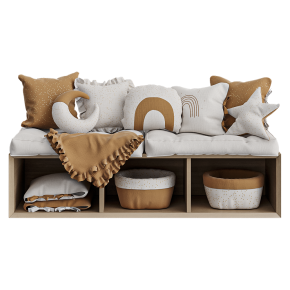 Decorative pillow set for a children's room.