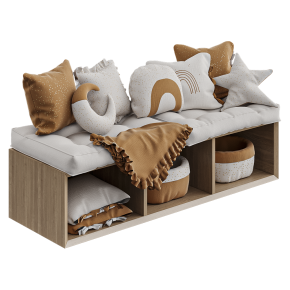 Decorative pillow set for a children's room.