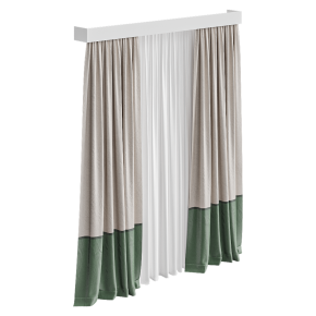 Шторы бежево-зеленые