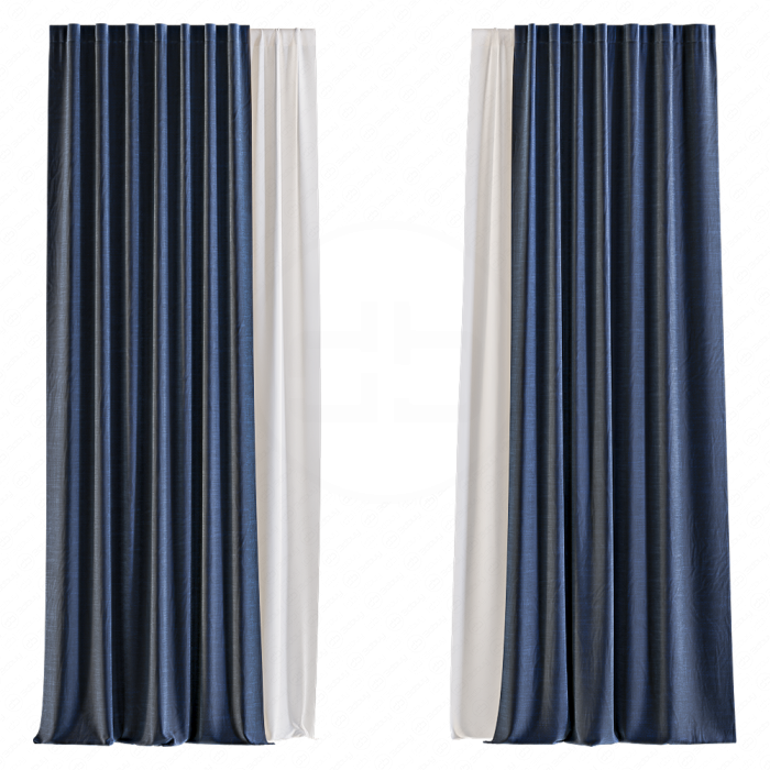 Pottery Barn синяя прямая штора