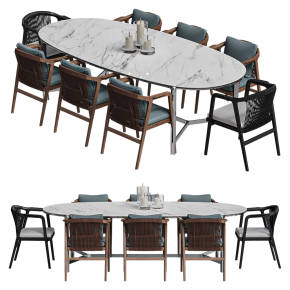 Стол CLARKE и стулья CRONO от FLEXFORM