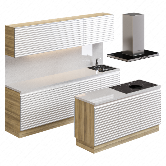 Рифленная белая кухня Furniture