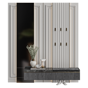 An entryway in the neoclassical style.