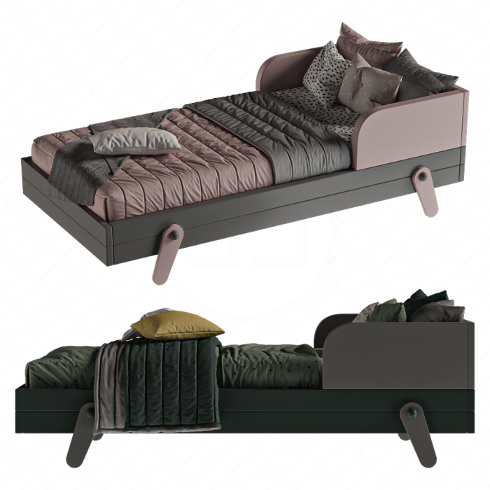Кровать с бортиками в изголовьи в 2х оттенках