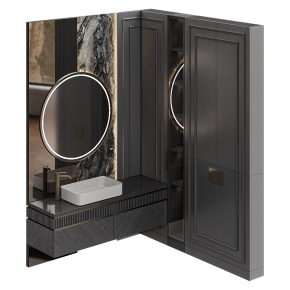 Bathroom design in the neoclassical style.