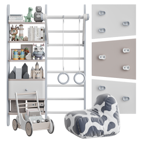 Furniture and toys for a child's room.