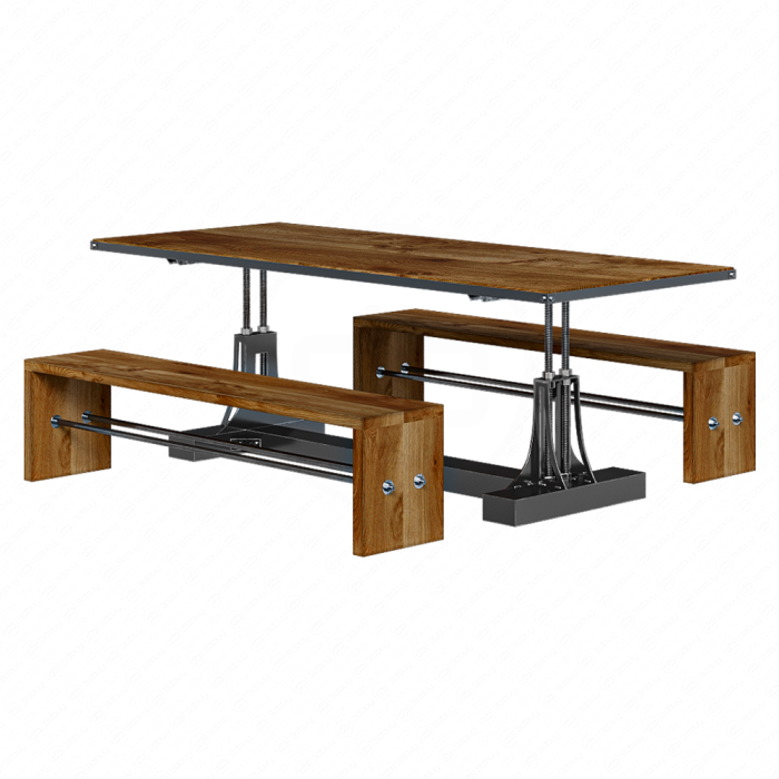 Стол обеденный и скамья Post Industrial