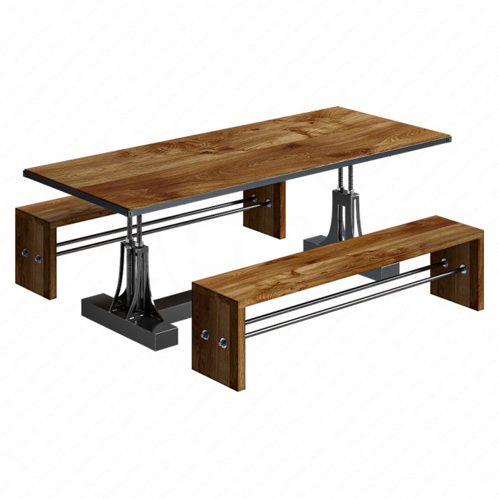 Стол обеденный и скамья Post Industrial