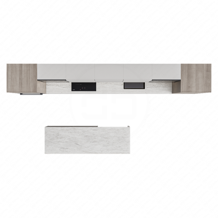 Кухня в бежевых тонах с островом