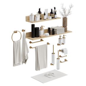 Bathroom storage organization with decor