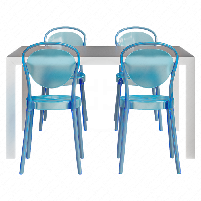 Стол с прозрачными стульями от Calligaris