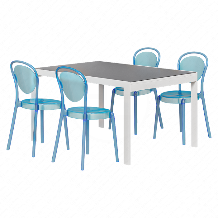Стол с прозрачными стульями от Calligaris