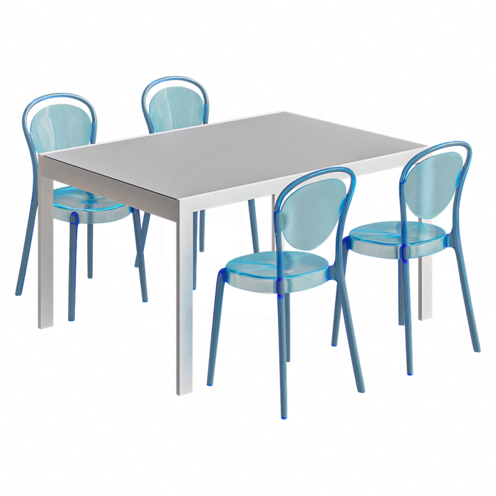 Стол с прозрачными стульями от Calligaris