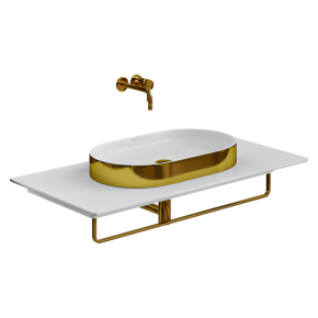 Washbasin with a towel warmer from Ceramica Catalano
