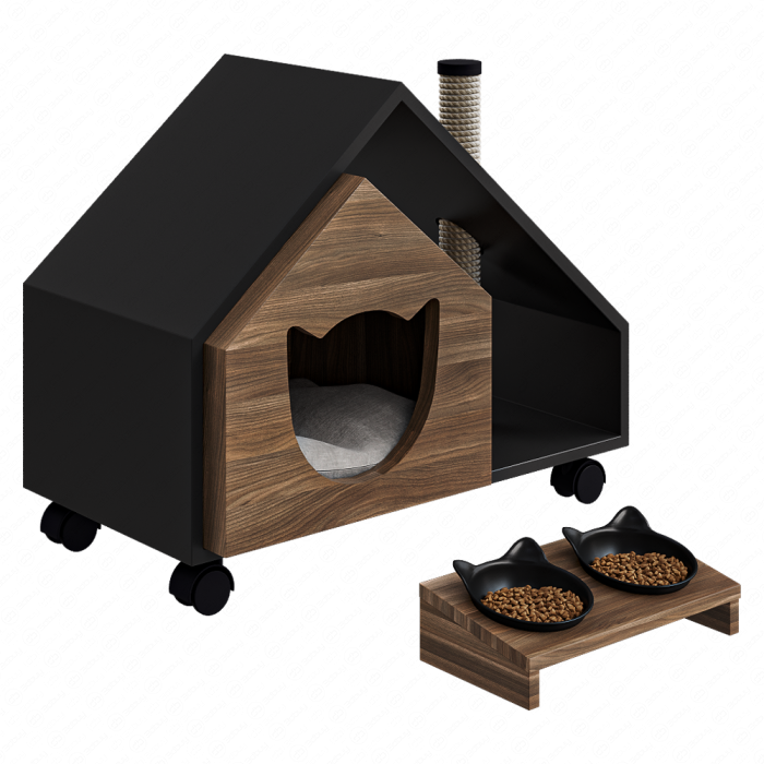 Домик для кошки Terrace и миска Roy