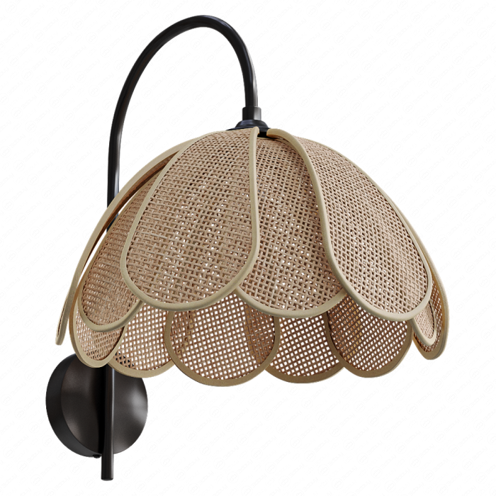 Настенный светильник из металла и ротанга Lola