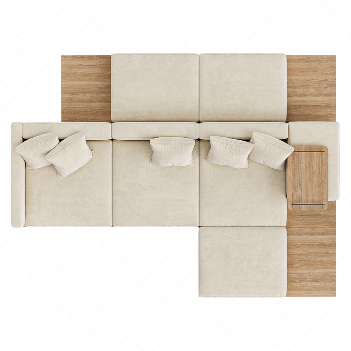 Диван угловой Japandi XXL Wooden Диван угловой Japandi XXL Wooden