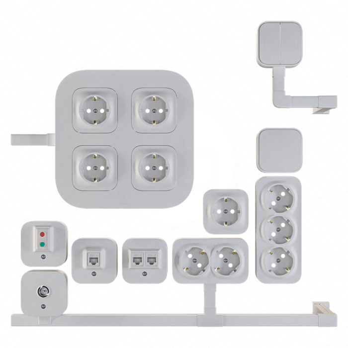 Накладные розетки от Legrand Quteo (кабель-каналы Metra)