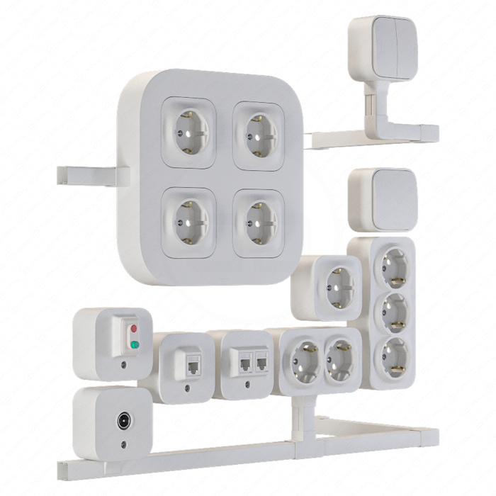 Накладные розетки от Legrand Quteo (кабель-каналы Metra)