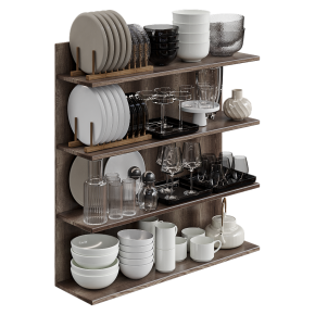 cabinet with serving dishes