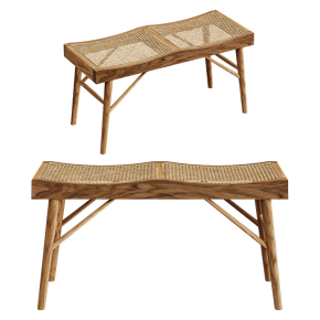 A wood and rattan bench from Zara Home.