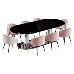 Douglas Plaza Tavolo dining table by DV Home Collection and Sandi chairs.