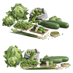 A selection of green vegetables.