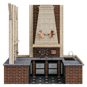 Мурованная уличная кухня