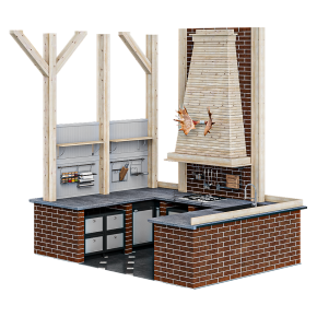 Мурованная уличная кухня