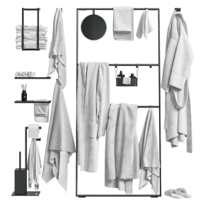 Decorative bathroom set with bathrobes