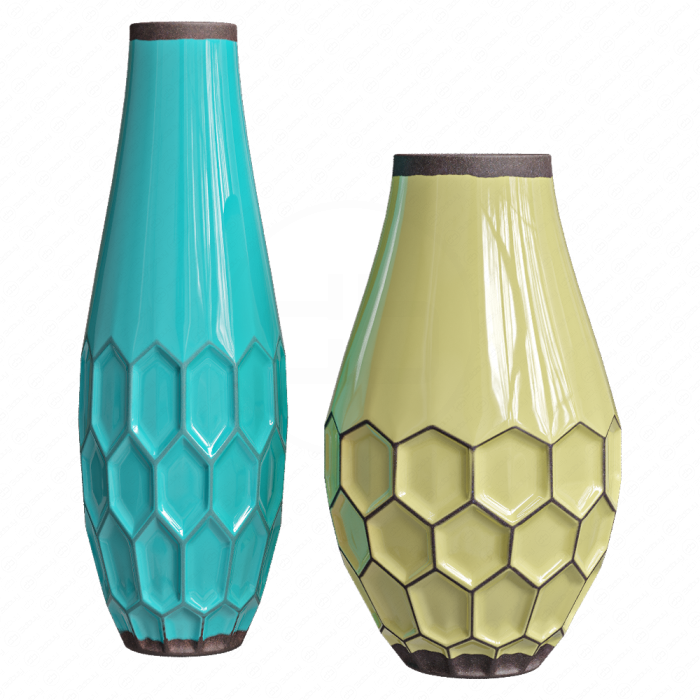 Набор керамических ваз с цветами