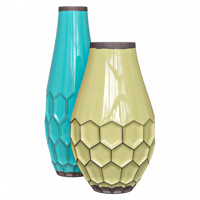 Набор керамических ваз с цветами