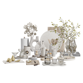 Decorative set for the interior with green plants.