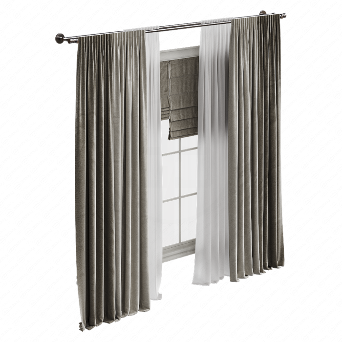 Шторы в пол и римская бежевые