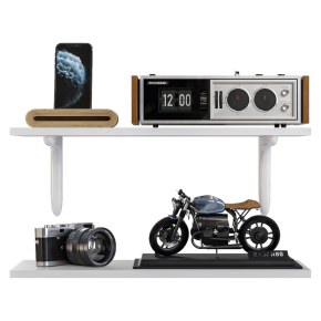 Decorative set for filling shelves and cabinets.