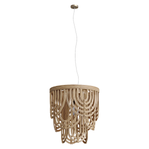Rattan-woven pendant chandelier