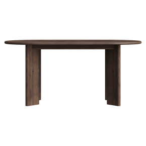 Oval wooden dining table.