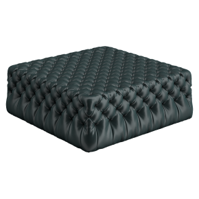 Pouf with carriage tufting.