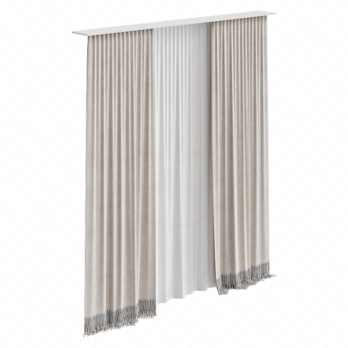 Шторы с бахромой бежевые